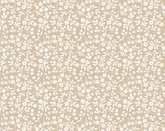 Dolls House Wallpaper 1/12th or 1/24th scale Very small pattern Beige Floral #856