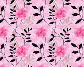 Dolls House Wallpaper 1/12th or 1/24th scale Pink Background Pink Floral Miniature #838