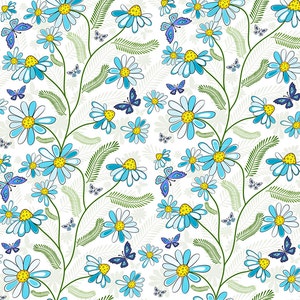 Dolls House Wallpaper 1/12th 1/24th scale Blue Quality Paper #239 