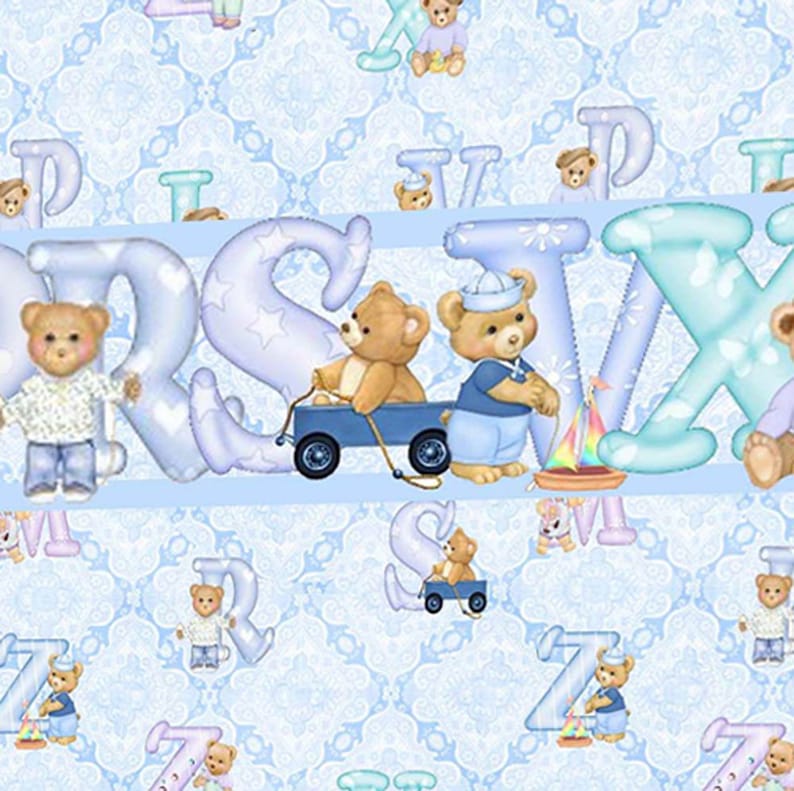 Dolls House Nursery Wallpaper 1/12th Scale Choice of Blue Pink Etsy