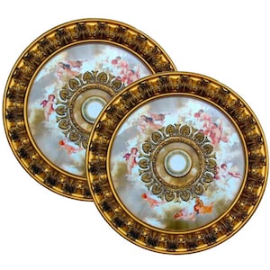 Dolls House Victorian Ceiling Center Panels x 2 Medallion 1/12th scale #15