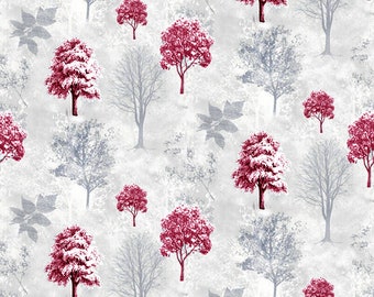 Dolls House Wallpaper 1/12th or 1/24th scale Grey background Red Wine Trees  #821