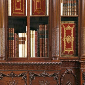 Dolls House Victorian Wallpaper Library Books Mural Quality Paper Miniature #02