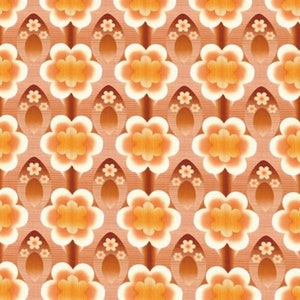 Dolls House Wallpaper 1/12th or 1/24th scale Quality Paper Retro Orange Brown Miniature #223