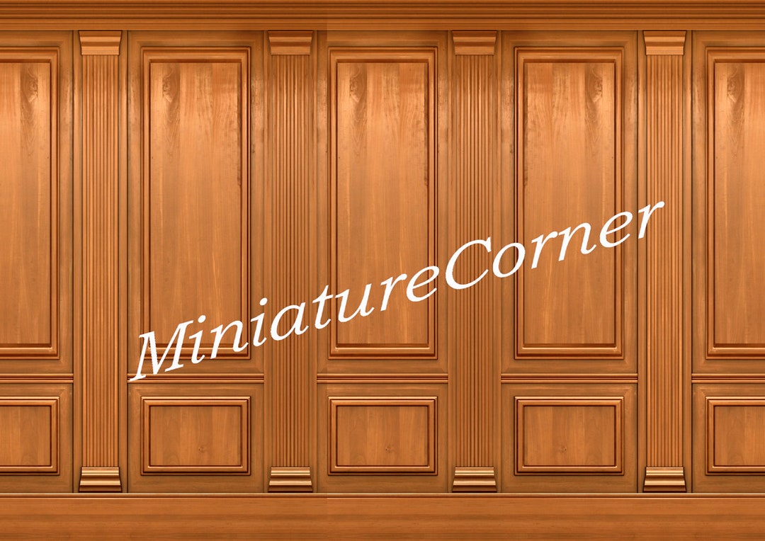 Dolls House Wallpaper Wood Panel 1/12th Scale WP33 Etsy