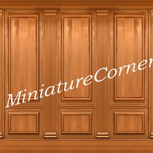 Dolls House Wallpaper Wood panel   1/12th scale WP33