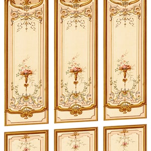 Victorian Wall Panels Wallpaper 1  12th or 1  24th scale #05 Dolls House Miniature