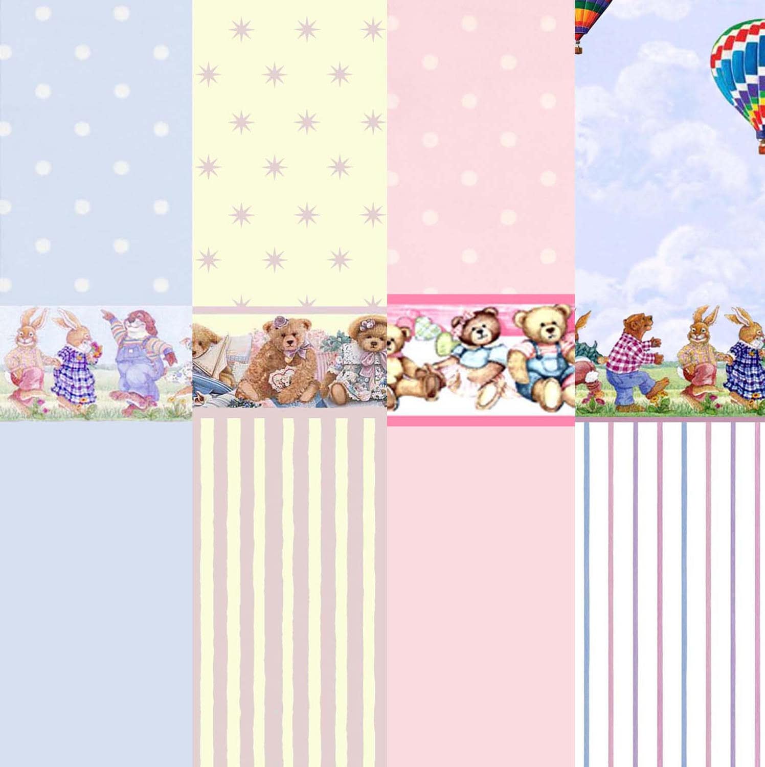 Dolls House Nursery Wallpaper 1/12th scale Choice of Blue Pink Etsy