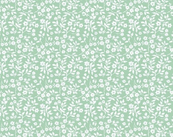 Dolls House Wallpaper 1/12th or 1/24th scale Very small pattern Light Green Floral #855