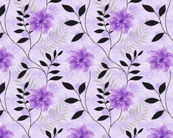 Dolls House Wallpaper 1/12th or 1/24th scale Lilac Background Purple Floral Miniature #839