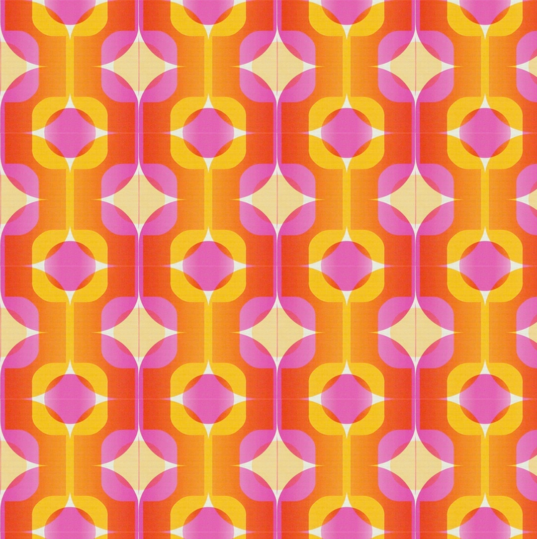 Dolls House Wallpaper 1/12th or 1/24th Scale Quality Paper Retro Orange