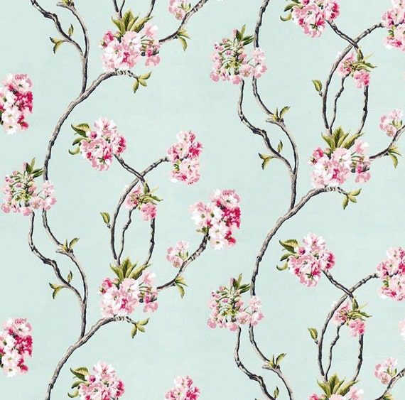 Dolls House Wallpaper 1/12th 1/24th scale Pink  Floral Birds Quality Paper #305 