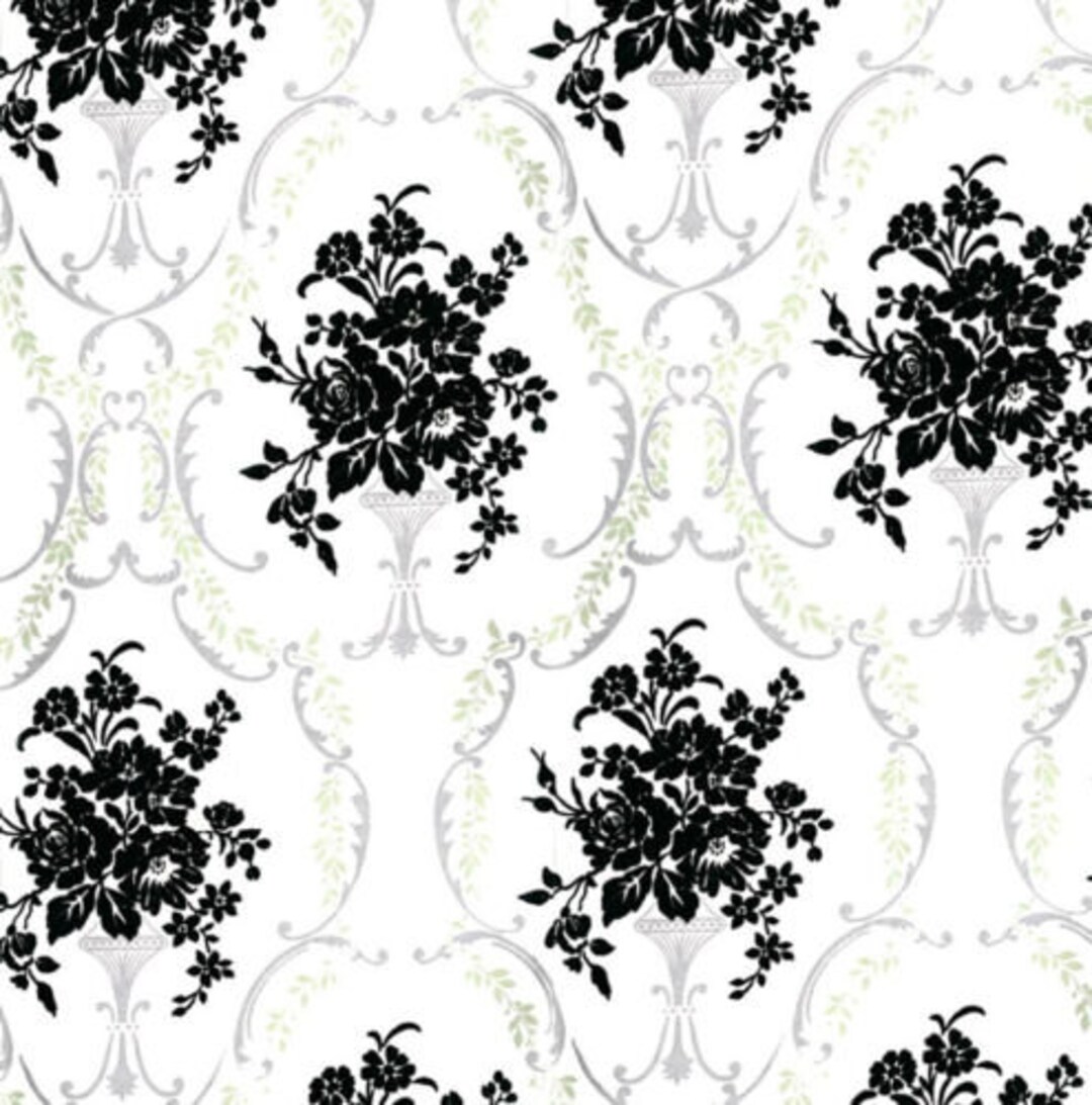 Dolls House Wallpaper 1/12th or 1/24th Scale Quality Paper Black and