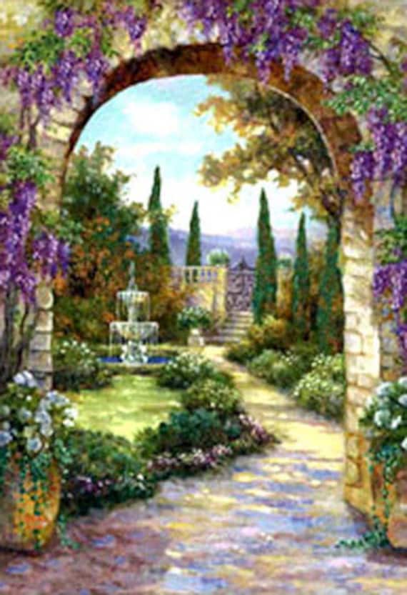Casa De Muñecas En Miniatura Colgante Flor Azul Wallpaper
