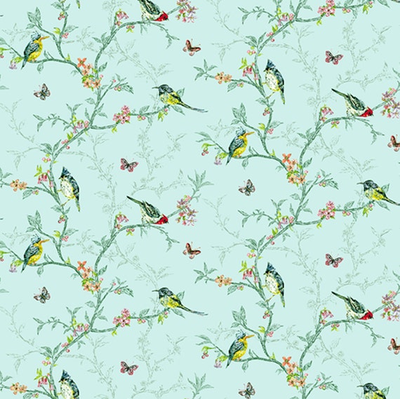 Dolls House Wallpaper 1/12th 1/24th scale Multi  Floral Birds Quality Paper #295 