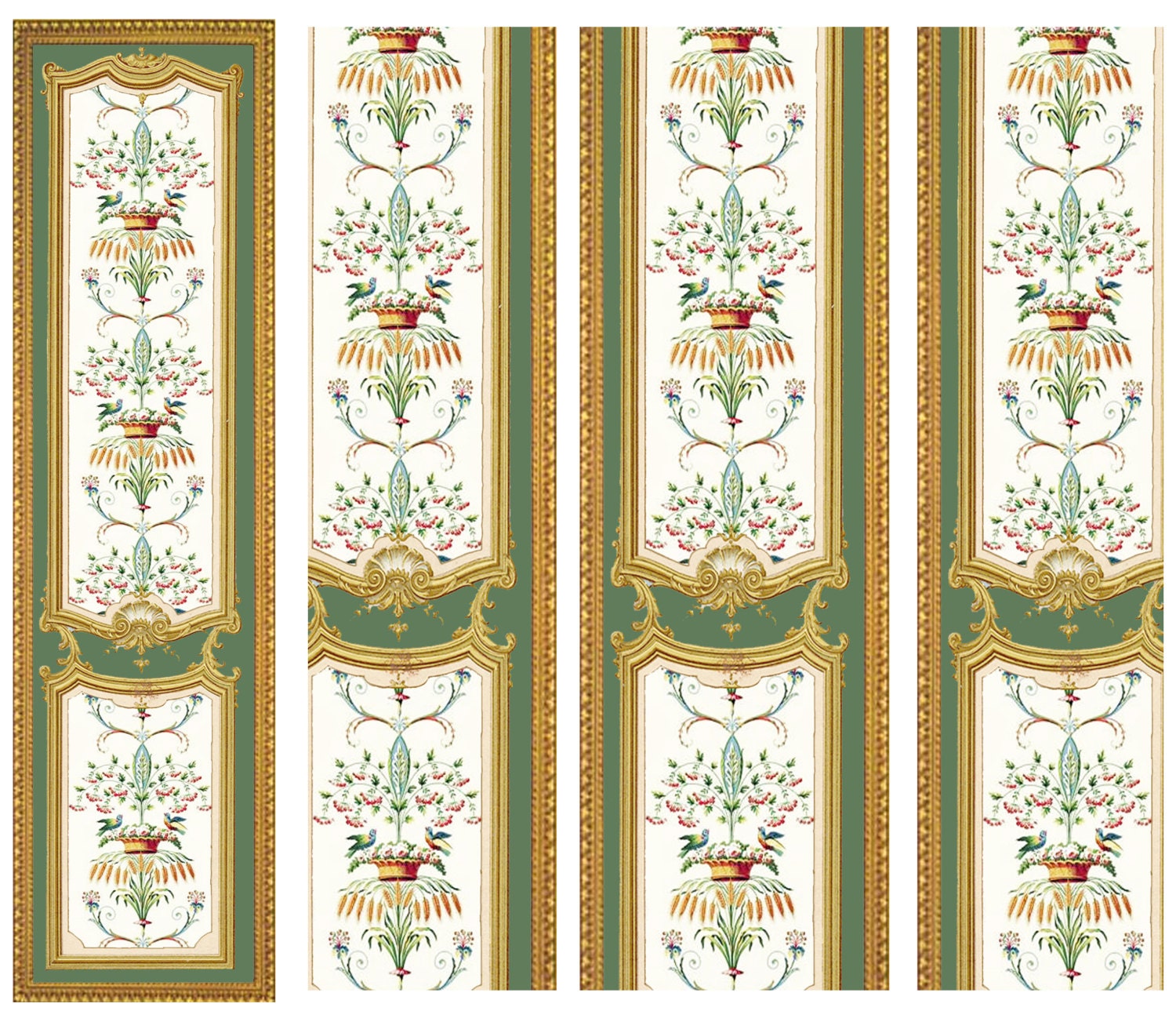 Victorian Wall Panels Wallpaper 1 12th or 1 24th Scale #14 Dolls House ...