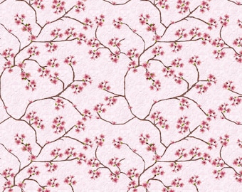 Dolls House  Wallpaper 1/12th or 1/24th scale Quality Paper  Pink Cherry Blossom  Miniature #817