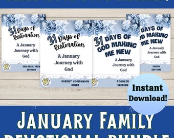 31 Days of Restoration Family Devotional Bundle (Printable PDF) | Parent, Pre-Teen, Child & Toddler