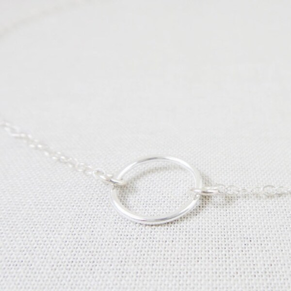 Eternity Ring Sterling Silver Necklace - everyday necklace, gift ideas, best friend gift, sister gift, daughter gift, for her, gift under 25