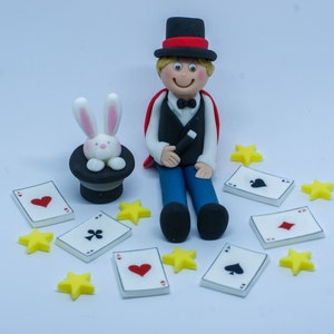 Handmade Edible Sugar Magic Magician Birthday Cake Topper/Decoration