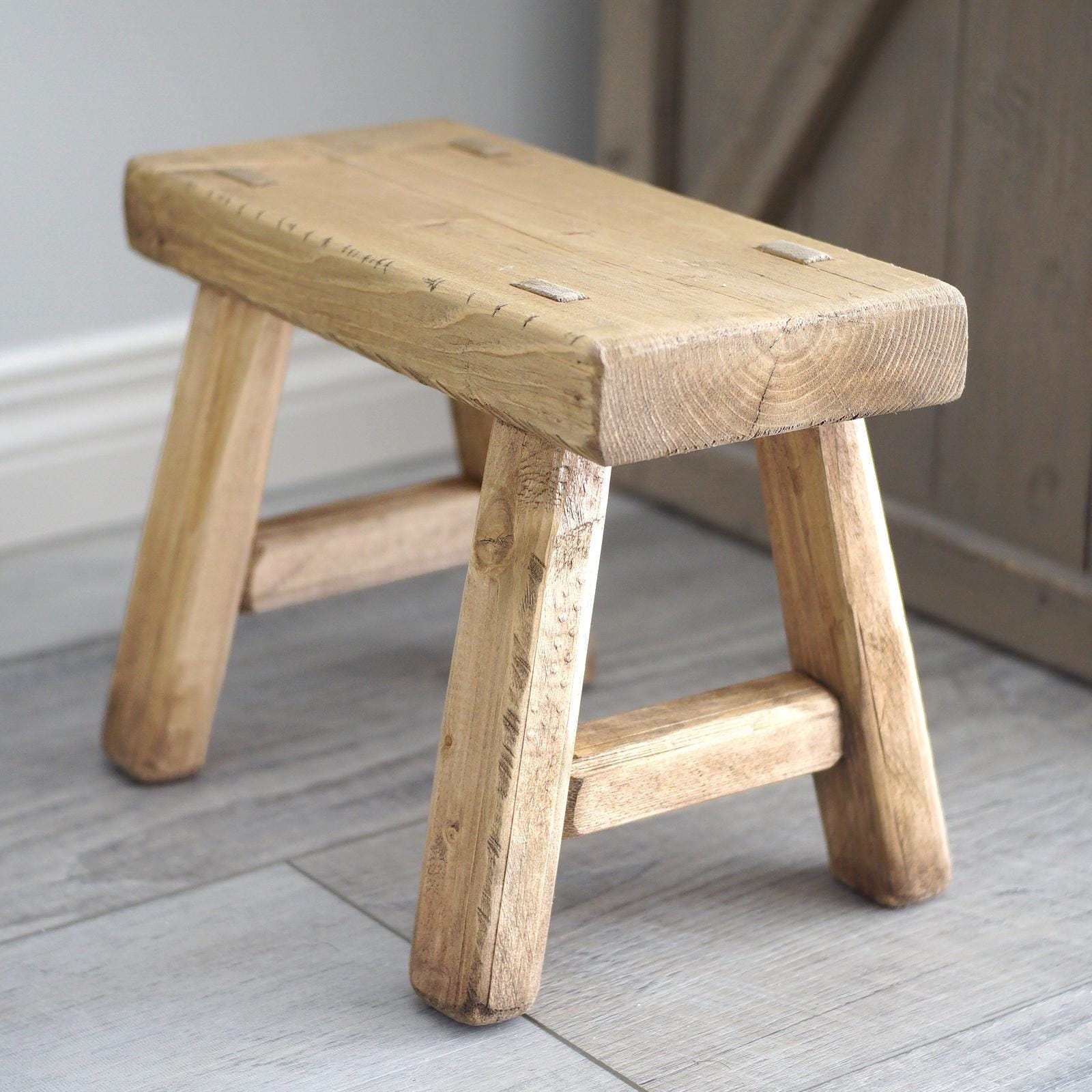 Rustic Wooden Step Stool | Farmhouse Decor Plant Stand - Etsy