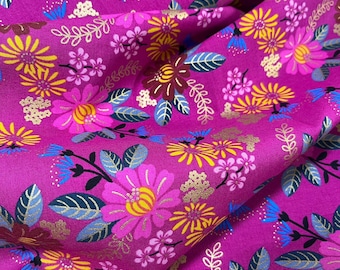 Patchwork fabric - Ruby Star Society - Reign - Rashida Coleman - Eminence - floral pattern - Berry - Pink/Magenta - 0.25 m