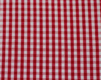 Tissu coton - tissu tissé - Carreaux Vichy rouge 3 mm - 0,5 m