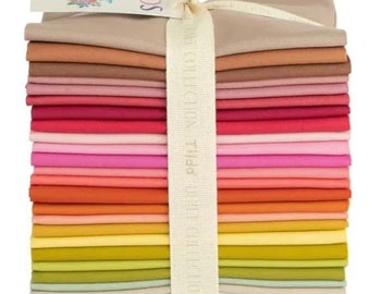 FatQuarter Bundle Tilda Fabrics "Solids Warm Colors" Stoffpaket, Patchwork, Quilten, Modernpatchwork