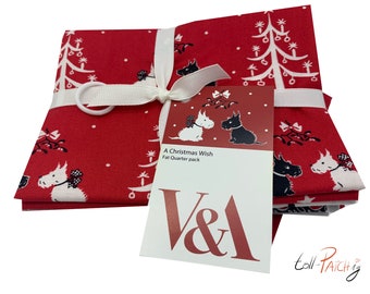 Craft Cotton - Fat Quarter Package - Un souhait de Noël - Chiens