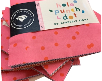 Patchwork Charm Pack - Ruby Star Society - Hole Punch Dot - Moda - Points Locher Dots