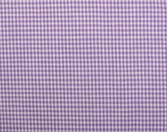 Tissu coton - tissu tissé - Carreaux Vichy violet 2 mm - 0,5 m