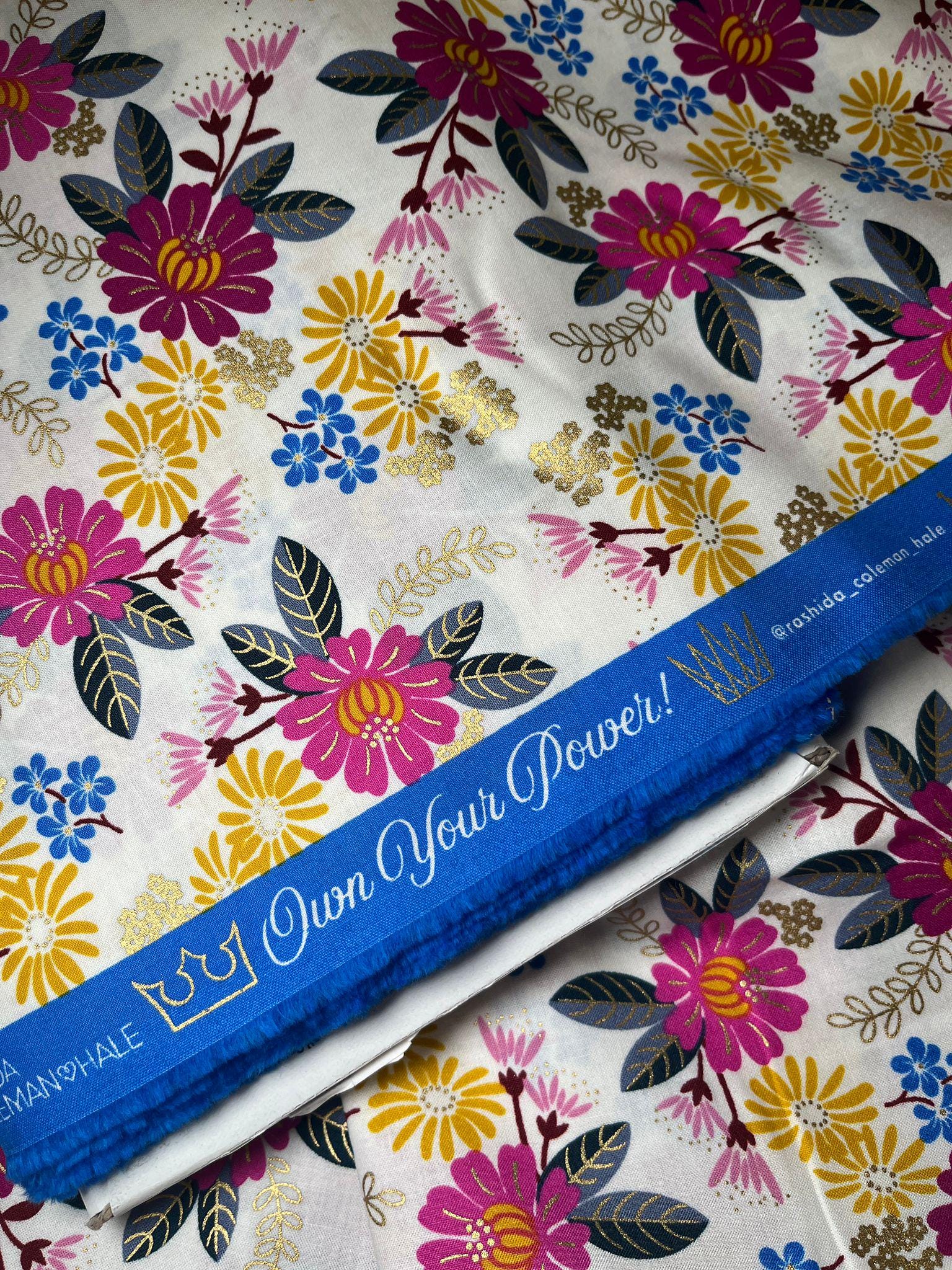 Patchwork fabric - Ruby Star Society - Reign - Rashida Coleman - Eminence - Floral pattern - Cream - White - 0.25 m