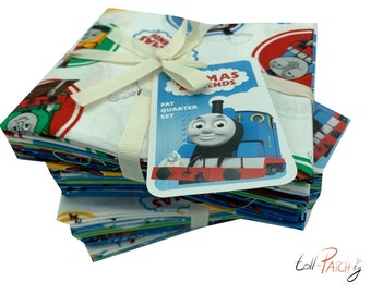 Paquet de tissus Patchwork Craft Cotton Fat Quarter Package - Thomas et ses amis - Chemin de fer - 5 Fat quarters