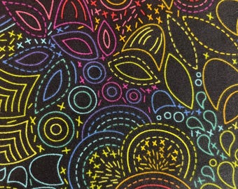 Patchwork fabric - Andover Fabrics - Alison Glass - Rainbow Stitched in Night 0.25 m