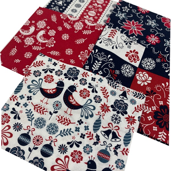 Craft Cotton- Fat Quarter Paket - Scandi Christmas   - Scandi Weihnachten