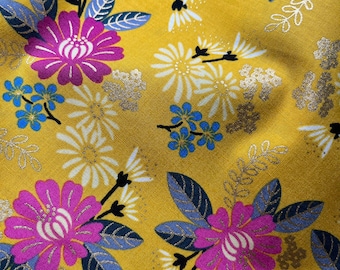 Patchwork fabric - Ruby Star Society - Reign - Rashida Coleman - Eminence - floral pattern - Goldenrod - 0.25 m