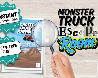 Monster Truck Escape Room: Printable Puzzle Game for Kids Ages 5-7 (Instant Download)