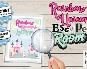Unicorn Escape Room: Printable Puzzle Adventure Game (Ages 5-8) (Instant Download)