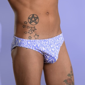Lilac Ikat Print Men&#39;s Swim Brief