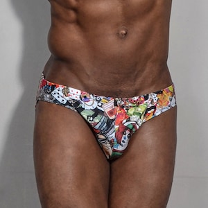 Mens 90&#39;s Collage Swim Brief