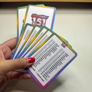Pokémon TCG - 151 checklists digitais; checklists de fichário padrão/master do tamanho de um cartão (sem item físico, somente para impressão)
