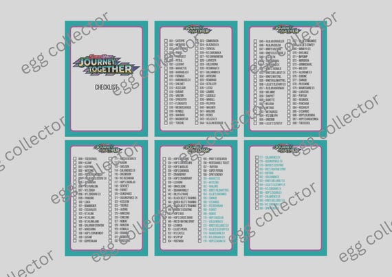Pokemon TCG - Digital Journey Together Checklists; Card-sized Standard / Master Set Binder Checklists (NO Physical Item, Printable Only) - Etsy Pokemon TCG - Digital Journey Together Checklists; Card-sized Standard / Master Set Binder Checklists (NO Physical Item, Printable Only) - Etsy