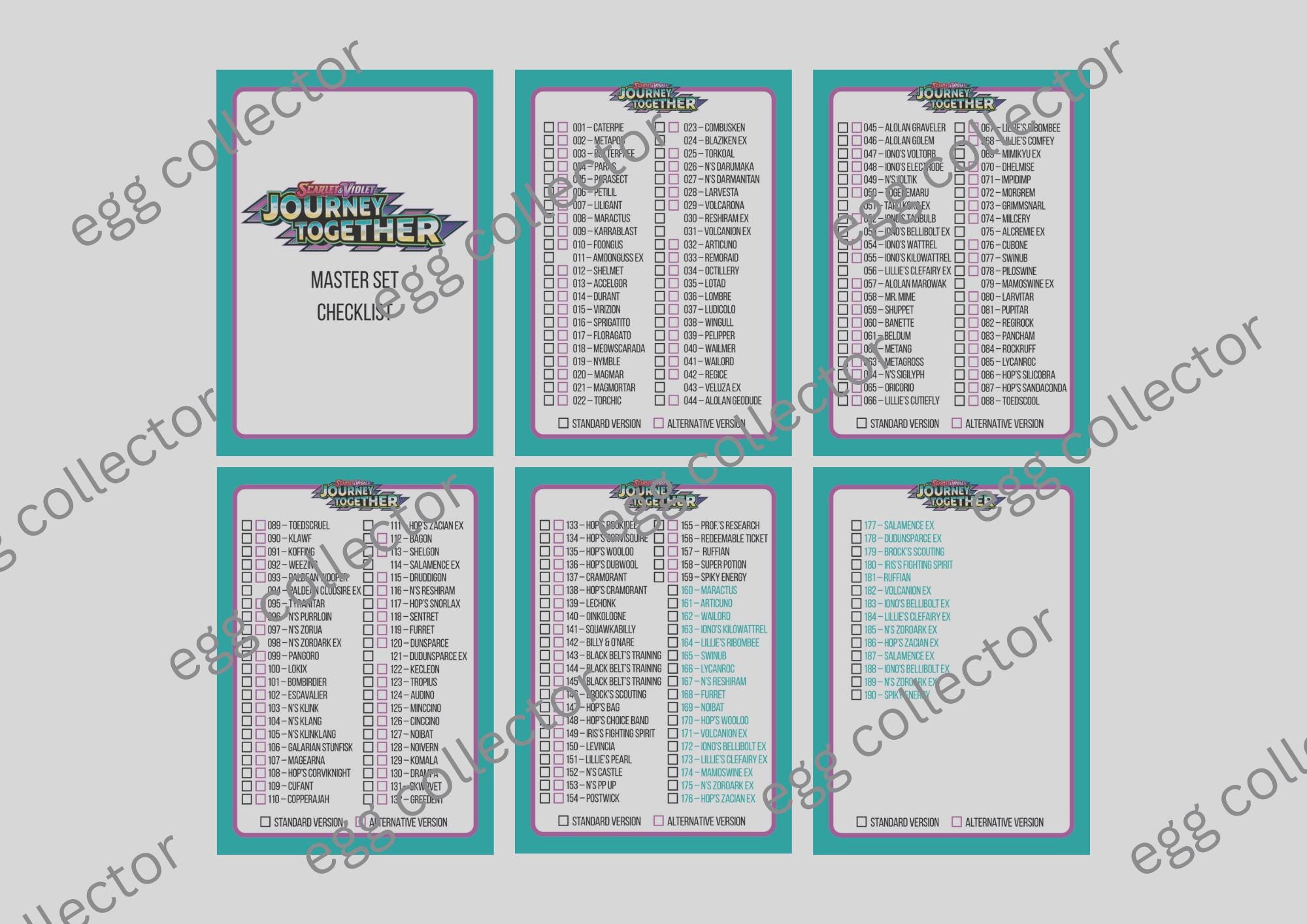 Pokemon TCG - Digital Journey Together Checklists; Card-sized Standard / Master Set Binder Checklists (NO Physical Item, Printable Only) - Etsy Pokemon TCG - Digital Journey Together Checklists; Card-sized Standard / Master Set Binder Checklists (NO Physical Item, Printable Only) - Etsy
