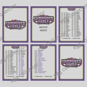 Pokemon TCG - Listes de contrôle Digital Shrouded Fable ; Listes de contrôle pour reliure standard/principale au format carte (AUCUN article physique, imprimable uniquement)