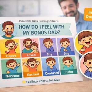 Bonus Dad Feelings Chart | Kinder Emotionen, Co-Elternschaft (Digitaler Download)