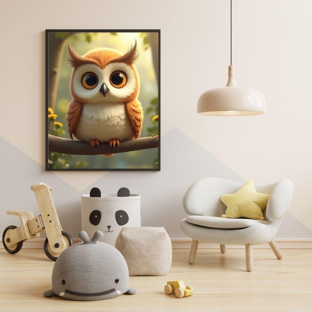 Owl Nursery Art Print, Baby Room Decor (Digital Download)