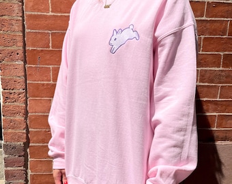White Rabbit Embroidered Crewneck Sweatshirt
