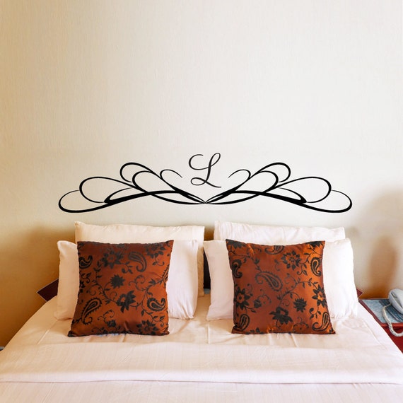 Headboard Wall Decal Customized with Your Initial Etsy