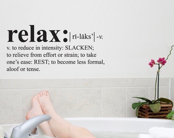 Relax Definition Wall Decal - Removable Vinyl Sticker