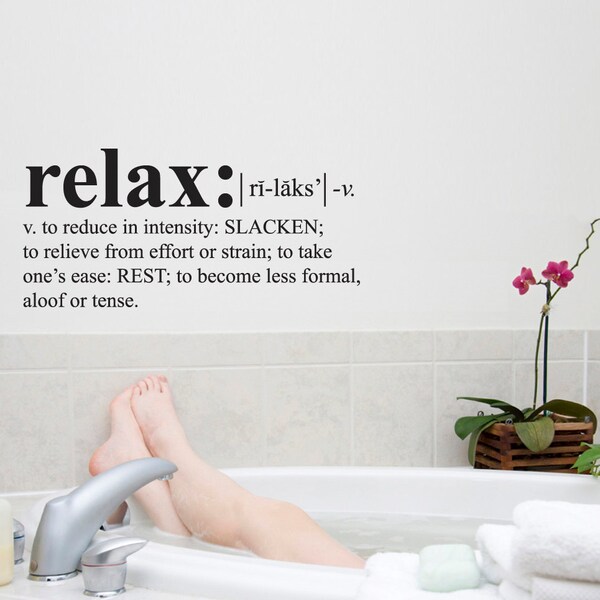 Relax Definition Wall Decal - Removable Vinyl Sticker